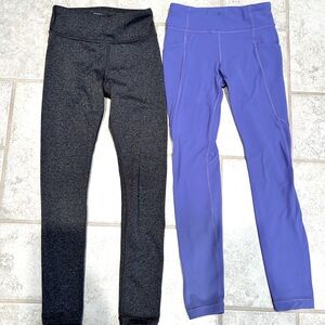 COPY - Athleta Girl high rise lot of leggings. Size 6 periwinkle and gray.